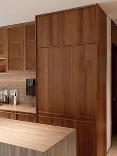 骨骼线胡桃木复古中式风格柜子门