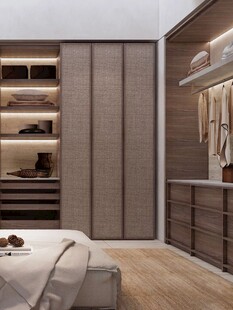 骨骼线胡桃木复古中式风格柜子门