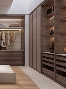 骨骼线胡桃木复古中式风格柜子门