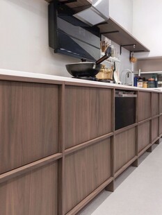 骨骼线胡桃木复古中式风格柜子门