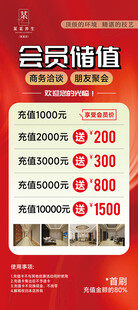 开业活动会员储值易拉宝海报长图