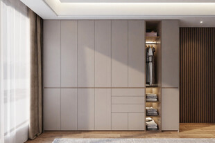 一门到顶分段衣柜高级感全屋定制