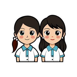 矢量人物可爱的小学生