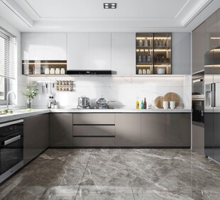 餐厅厨房餐边柜岛台现代简约装修