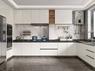 餐厅厨房餐边柜岛台现代简约装修