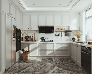 餐厅厨房餐边柜岛台现代简约装修