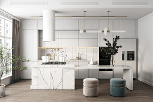 餐厅厨房餐边柜岛台现代简约装修