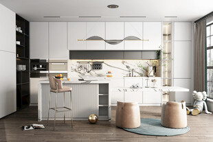 餐厅厨房餐边柜岛台现代简约装修