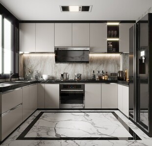 餐厅厨房餐边柜岛台现代简约装修