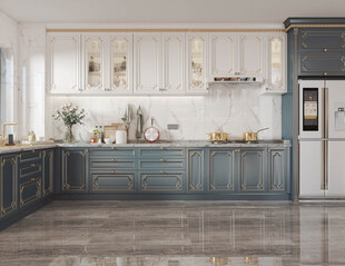 餐厅厨房餐边柜岛台现代简约装修