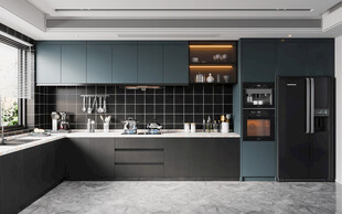 餐厅厨房餐边柜岛台现代简约装修