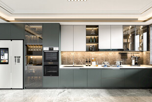 餐厅厨房餐边柜岛台现代简约装修