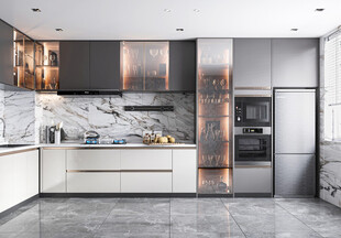 餐厅厨房餐边柜岛台现代简约装修