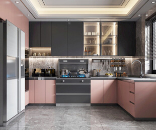 餐厅厨房餐边柜岛台现代简约装修