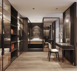 衣帽间卧室柜子新中式简约效果图