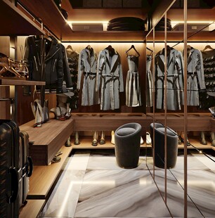 衣帽间卧室柜子新中式简约效果图