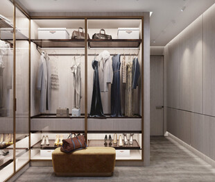 衣帽间卧室柜子新中式简约效果图