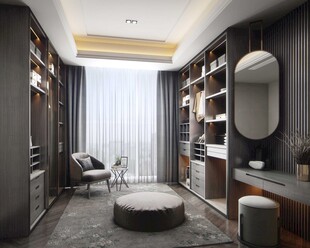 衣帽间卧室柜子新中式简约效果图