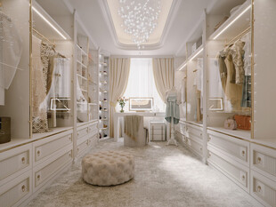 衣帽间卧室柜子新中式简约效果图