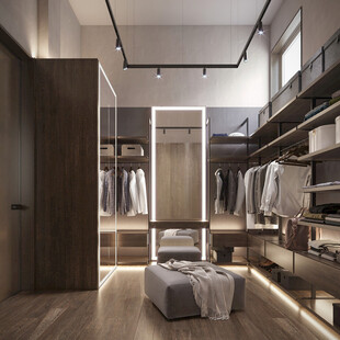 衣帽间卧室柜子新中式简约效果图