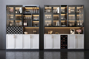 酒柜厨房餐边柜展示柜开放格家装