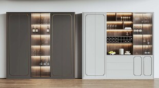 酒柜厨房餐边柜展示柜开放格家装