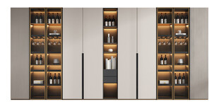 酒柜厨房餐边柜展示柜开放格家装