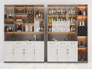 酒柜厨房餐边柜展示柜开放格家装