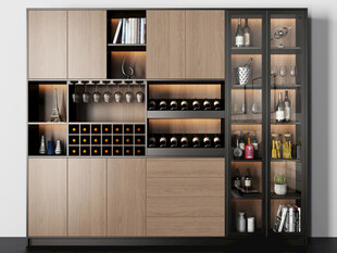 酒柜厨房餐边柜展示柜开放格家装