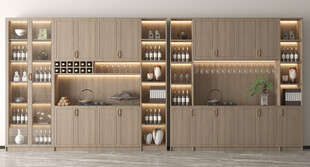 酒柜厨房餐边柜展示柜开放格家装