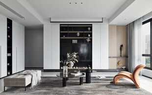 电视机满墙柜客厅装饰现代简约风