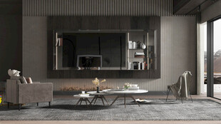 电视机满墙柜客厅装饰现代简约风