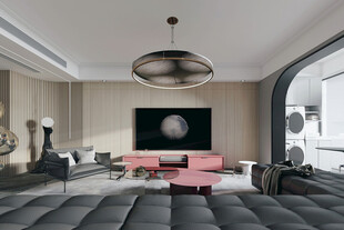 电视机满墙柜客厅装饰现代简约风