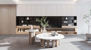 电视机满墙柜客厅装饰现代简约风