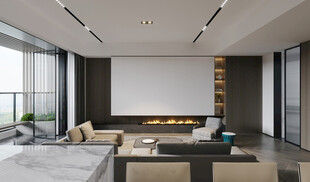 电视机满墙柜客厅装饰现代简约风