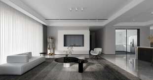 电视机满墙柜客厅装饰现代简约风