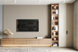 电视机满墙柜客厅装饰现代简约风
