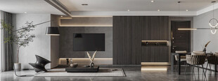 电视机满墙柜客厅装饰现代简约风