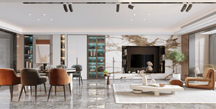 电视机满墙柜客厅装饰现代简约风