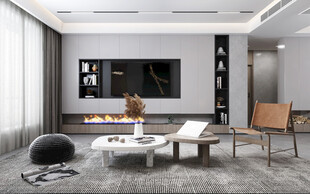 电视机满墙柜客厅装饰现代简约风