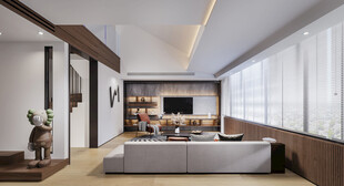 电视机满墙柜客厅装饰现代简约风