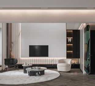 电视机满墙柜客厅装饰现代简约风