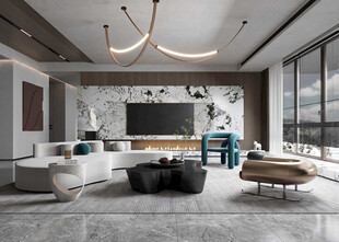 电视机满墙柜客厅装饰现代简约风