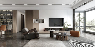 电视机满墙柜客厅装饰现代简约风