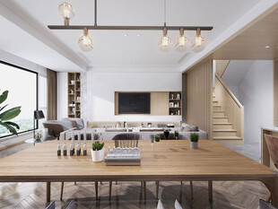 电视机满墙柜客厅装饰现代简约风