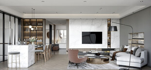 电视机满墙柜客厅装饰现代简约风