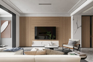 电视机满墙柜客厅装饰现代简约风