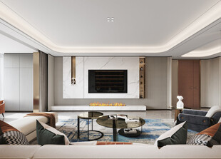 电视机满墙柜客厅装饰现代简约风