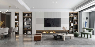 电视机满墙柜客厅装饰现代简约风