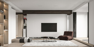 电视机满墙柜客厅装饰现代简约风